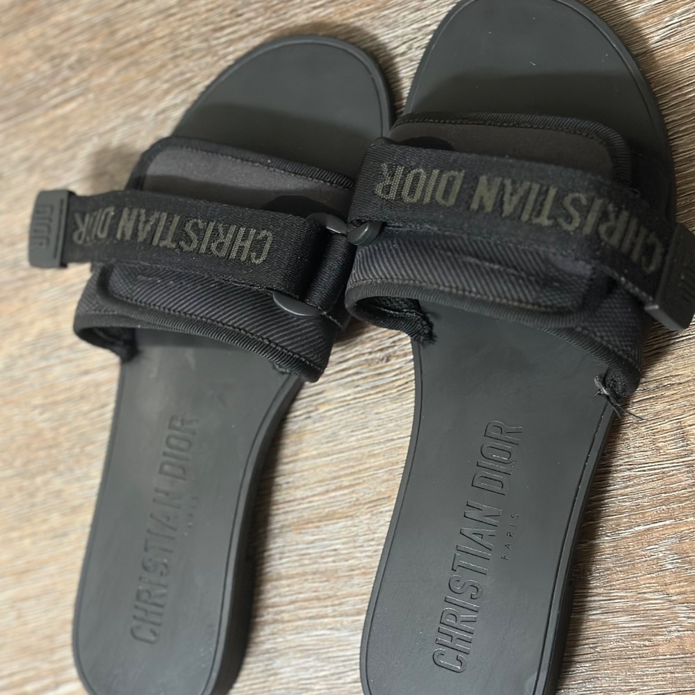 Christian Dior Black Slide Sandals - Picture 2 of 4
